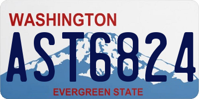 WA license plate AST6824