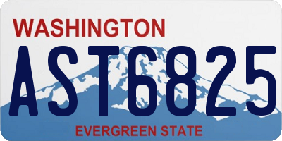 WA license plate AST6825