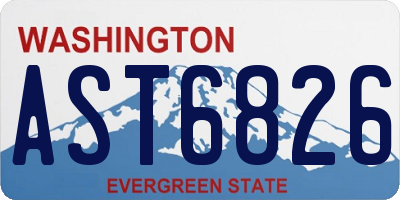 WA license plate AST6826