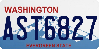 WA license plate AST6827