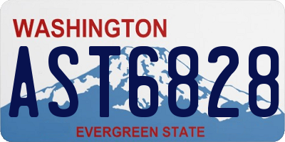 WA license plate AST6828
