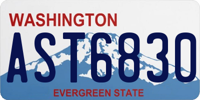 WA license plate AST6830