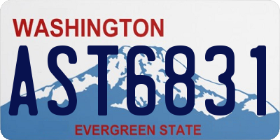 WA license plate AST6831