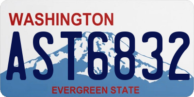 WA license plate AST6832