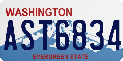 WA license plate AST6834