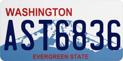 WA license plate AST6836