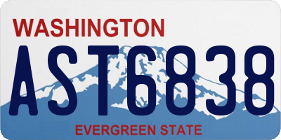 WA license plate AST6838