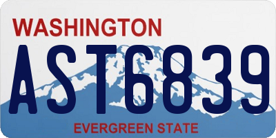 WA license plate AST6839