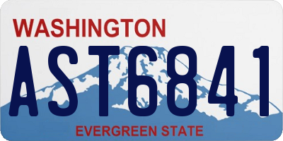 WA license plate AST6841