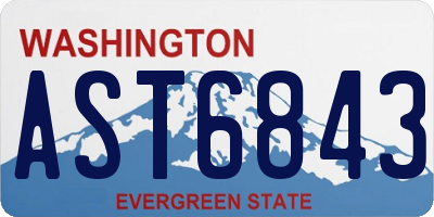 WA license plate AST6843