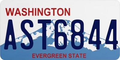 WA license plate AST6844