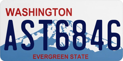 WA license plate AST6846