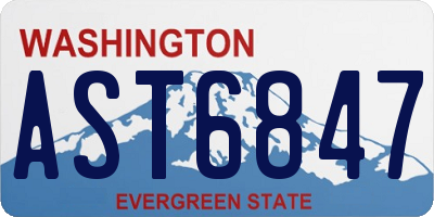 WA license plate AST6847