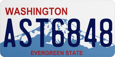 WA license plate AST6848