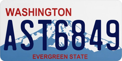 WA license plate AST6849