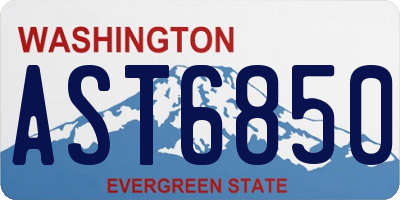 WA license plate AST6850