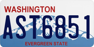 WA license plate AST6851