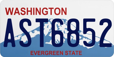 WA license plate AST6852