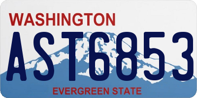 WA license plate AST6853