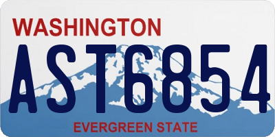WA license plate AST6854