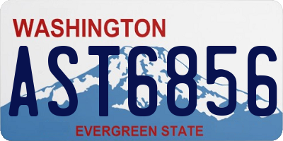 WA license plate AST6856