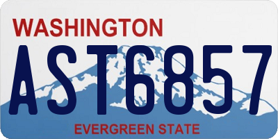 WA license plate AST6857