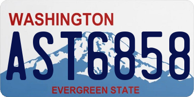 WA license plate AST6858