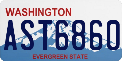 WA license plate AST6860