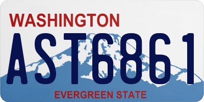 WA license plate AST6861