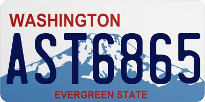 WA license plate AST6865
