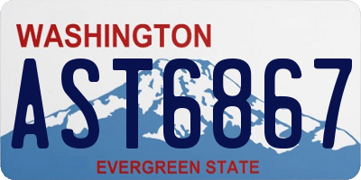 WA license plate AST6867