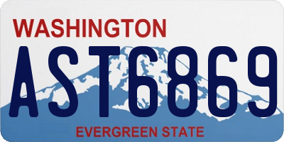 WA license plate AST6869