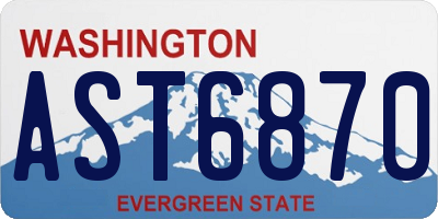 WA license plate AST6870