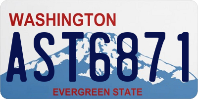 WA license plate AST6871