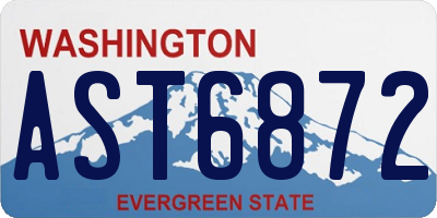 WA license plate AST6872