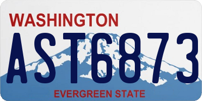 WA license plate AST6873