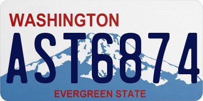 WA license plate AST6874