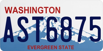 WA license plate AST6875