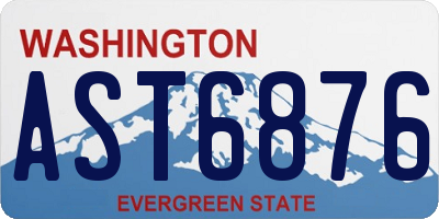 WA license plate AST6876
