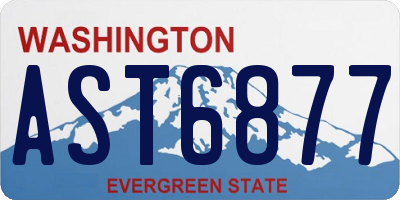 WA license plate AST6877