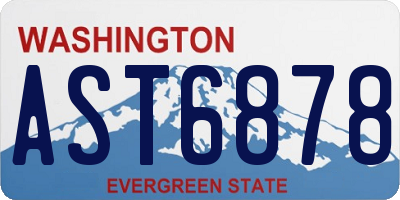 WA license plate AST6878