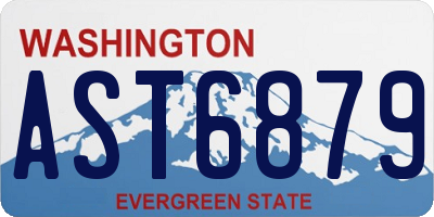 WA license plate AST6879