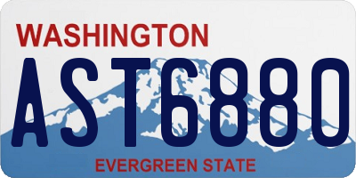 WA license plate AST6880