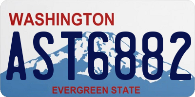 WA license plate AST6882