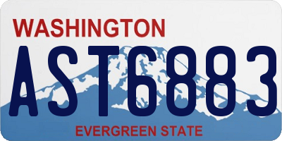 WA license plate AST6883