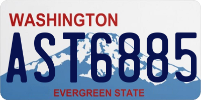 WA license plate AST6885