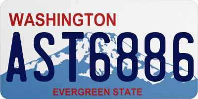 WA license plate AST6886