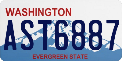WA license plate AST6887