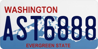 WA license plate AST6888