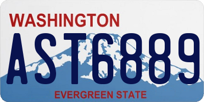 WA license plate AST6889